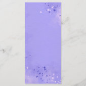 Elegant Purple Floral Wedding Menu Card (Achterkant)