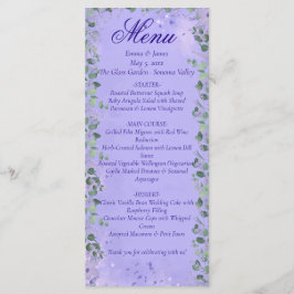 Elegant Purple Floral Wedding Menu Card