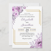 Elegant Purple Floral Wedding Suite Kaart (Voorkant)