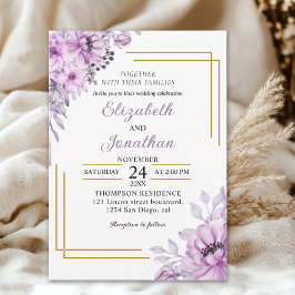 Elegant Purple Floral Wedding Suite Kaart
