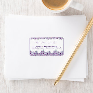 Elegant purple flower etiket