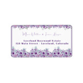 Elegant purple flower etiket (Voorkant)