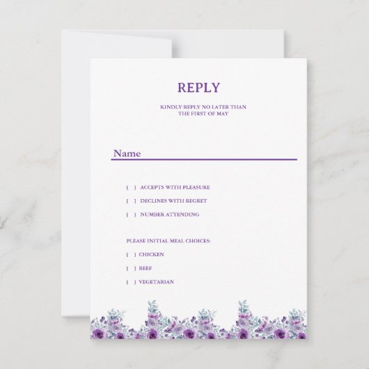 Elegant purple flower  kaart (Voorkant)