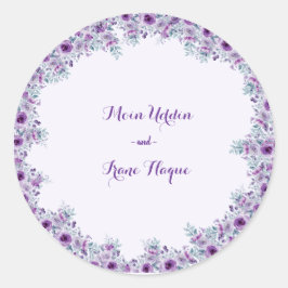 Elegant purple flower  ronde sticker