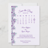 Elegant purple flower save the date (Voorkant)