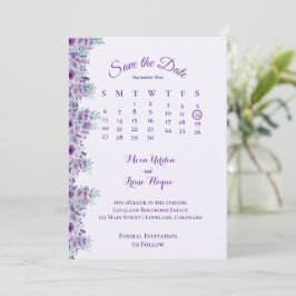 Elegant purple flower  save the date