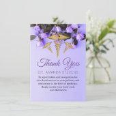 Elegant Purple Flowers Doctor Bedankt voor je kaar (Staand voorkant)