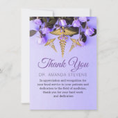 Elegant Purple Flowers Doctor Bedankt voor je kaar (Voorkant)