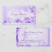 Elegant Purple Flowers & Glitter Visitekaartje (Voorkant / Achterkant)