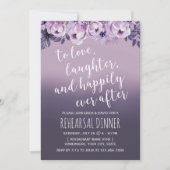 Elegant Purple Flowers Mauve Rehearsal Dinner Kaart (Voorkant)