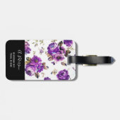 Elegant Purple Flowers Pattern Bagagelabel (Achterkant horizontaal)