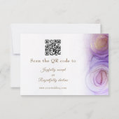 Elegant Purple Flowers QR Code Weddenschap RSVP Ca (Achterkant)