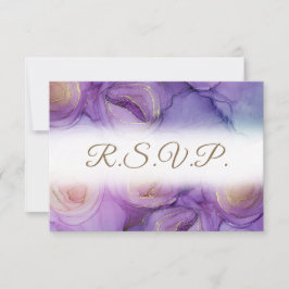 Elegant Purple Flowers QR Code Weddenschap RSVP Ca