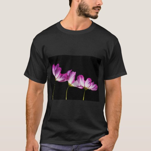 Elegant Purple Flowers T-shirt (Voorkant)