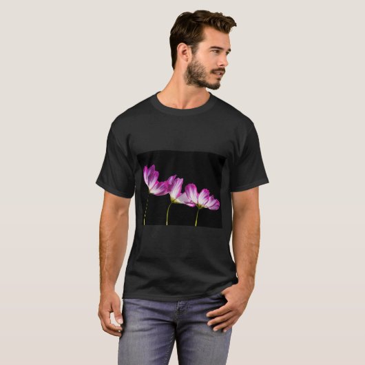 Elegant Purple Flowers T-shirt (Voorkant volledig)