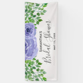 Elegant Purple Flowers | Vrijgezellenfeest Spandoek (Verticaal)