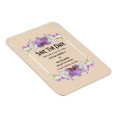 Elegant Purple Flowers Weddenschap Save the Date Magneet (Rechterzijde)