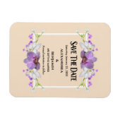 Elegant Purple Flowers Weddenschap Save the Date Magneet (Horizontaal)