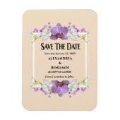Elegant Purple Flowers Weddenschap Save the Date Magneet (Verticaal)