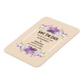 Elegant Purple Flowers Weddenschap Save the Date Magneet (Linkerzijde)