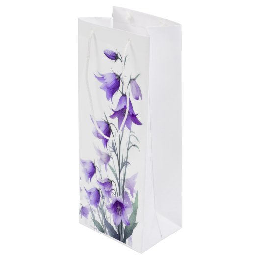 Elegant Purple Flowers Wijn Cadeautas (Achterkant Gekanteld)
