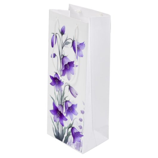 Elegant Purple Flowers Wijn Cadeautas (Voorkant Gekanteld)