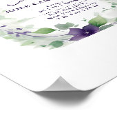 Elegant Purple Garland Floral Baby Newborn Birth Poster (Hoek)