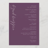 Elegant Purple Geometric Lines Programmakaart (Achterkant)
