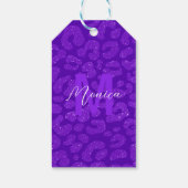 Elegant Purple Glitter Monogram Script Name Cadeaulabel (Achterkant)