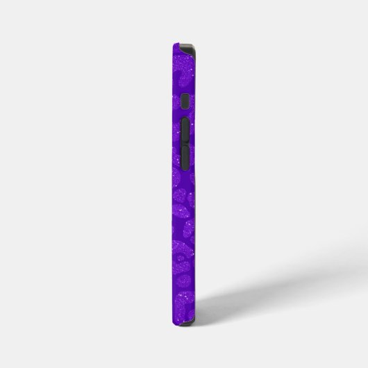 Elegant Purple Glitter Monogram Script Name iPhone Hoesje (Linkerkant)