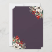 Elegant Purple Gold Botanical Christmas Party Kaart (Achterkant)