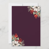 Elegant Purple Gold Botanical Christmas Party Kaart (Achterkant)