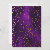 Elegant Purple & Gold Celestial Starry Wedding Kaart (Achterkant)