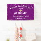 Elegant Purple & Gold Class Of 2026 Graduation Spandoek (Insitu)
