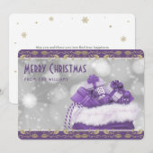 Elegant Purple Gold Holly Christmas Presents Feestdagenkaart (Voorkant / Achterkant)