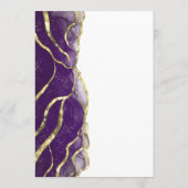 Elegant Purple Gold Ink Wedding Menu (Achterkant)