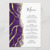 Elegant Purple Gold Ink Wedding Menu (Voorkant)