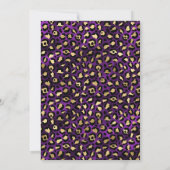 Elegant Purple Gold Leopard Print Birthday Kaart (Achterkant)