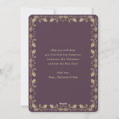 Elegant Purple Gold Photo Merry Christmas Card Feestdagenkaart (Achterkant)