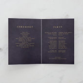 Elegant purple gold wedding folded program programma (Binnen)