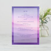 Elegant Purple Gradient Wedding Invitation Kaart (Staand voorkant)