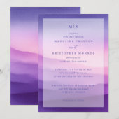 Elegant Purple Gradient Wedding Invitation Kaart (Voorkant / Achterkant)