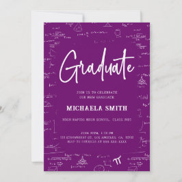 Elegant Purple Graduate Math Photo Graduation Kaart