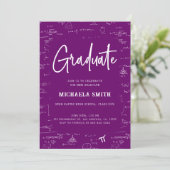 Elegant Purple Graduate Math Photo Graduation Kaart (Staand voorkant)