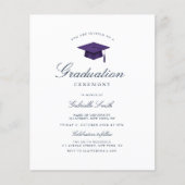 elegant purple graduation ceremony invitation (Voorkant)
