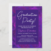 Elegant Purple Graduation Party Invitation Kaart (Voorkant)