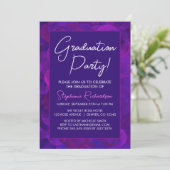 Elegant Purple Graduation Party Invitation Kaart (Staand voorkant)