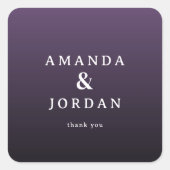 Elegant Purple Gratitude Card Vierkante Sticker (Voorkant)