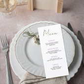 Elegant Purple & Green Wedding Menu Card