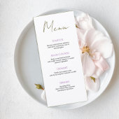 Elegant Purple & Green Wedding Menu Card
